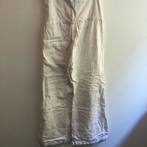 White Linen Foldover Flare Bottoms Size Small